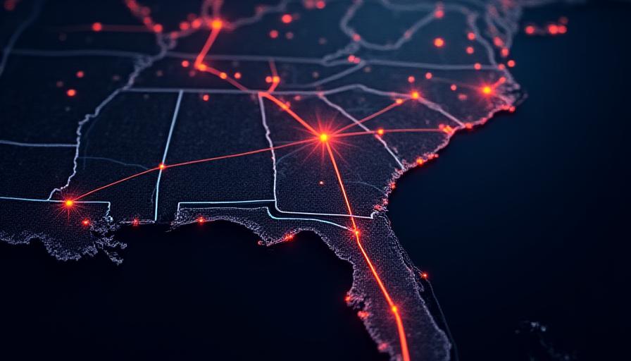Map showing transit corridors from Rincon GA